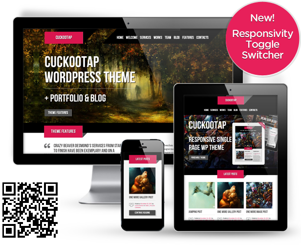 CuckooTap - Responsive Single Page WordPress Theme