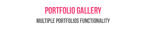 Portfolio Galerie. Funktion für mehrere Portfolios