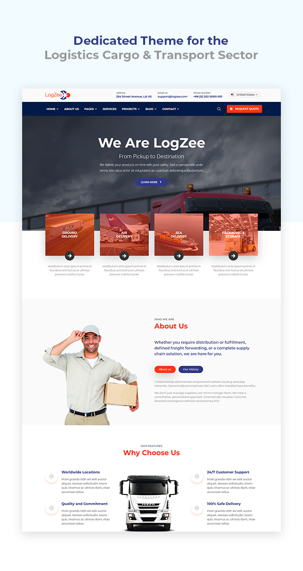 Logzee | Logistik, Transport, Fracht WordPress Theme