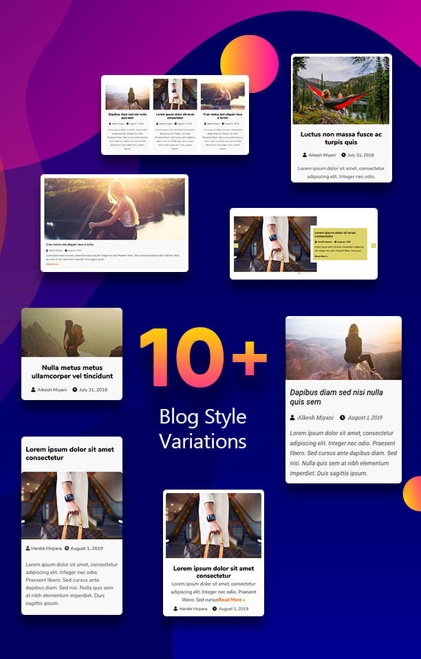10+ Variationen des Blog-Stils - Blogmentor Pro für Elementor