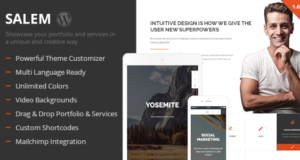 Salem – Sauberes und mutiges WordPress-Layout für eine Seite