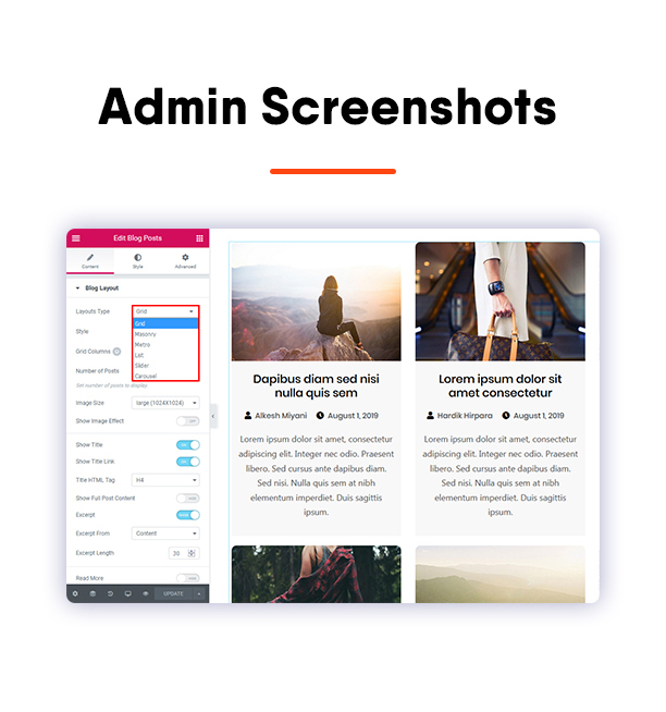 Admin Screenshot - Blogmentor Pro für Elementor