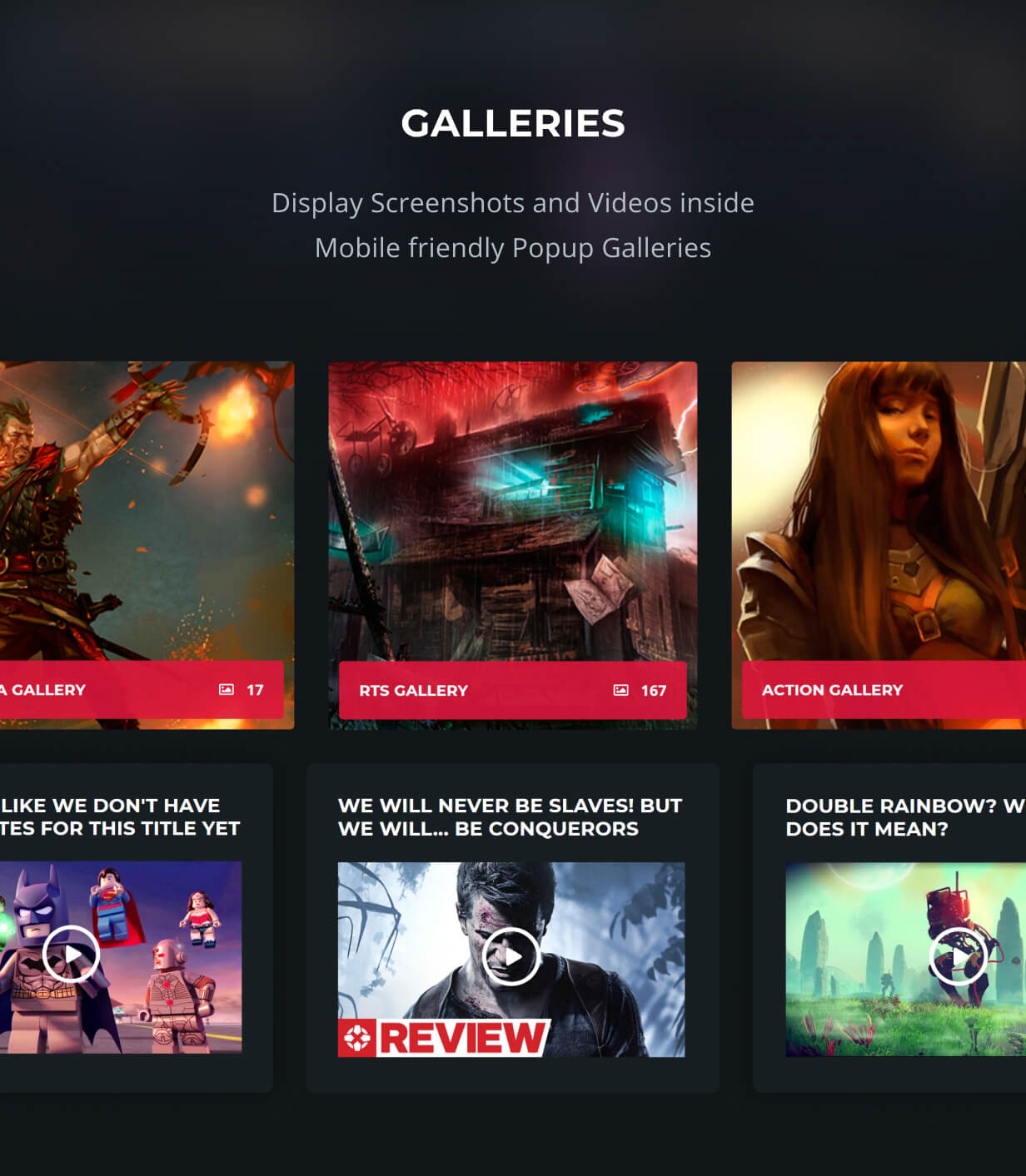 Galerien und Videos mit Popup
