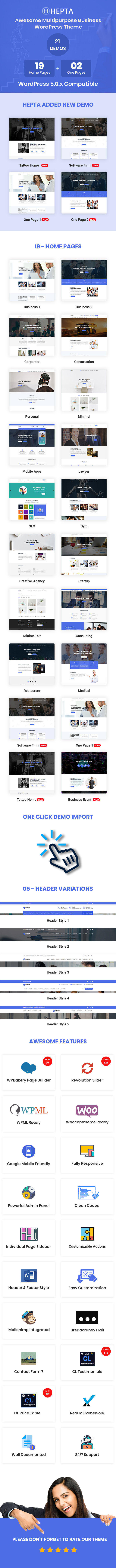 Hepta - Mehrzweck Business WordPress Theme