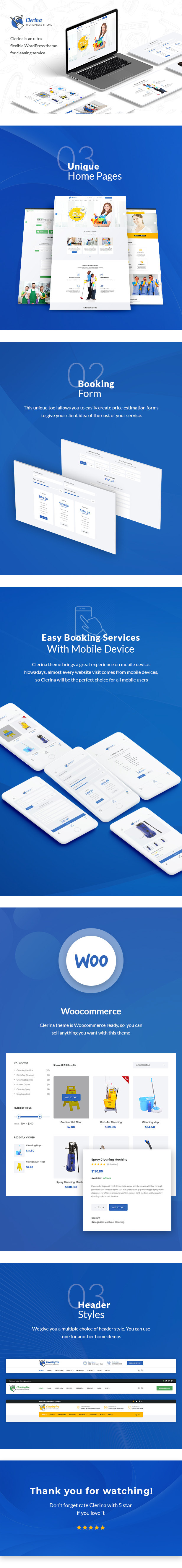 Hauptfunktionen des Clerina WordPress-Themas