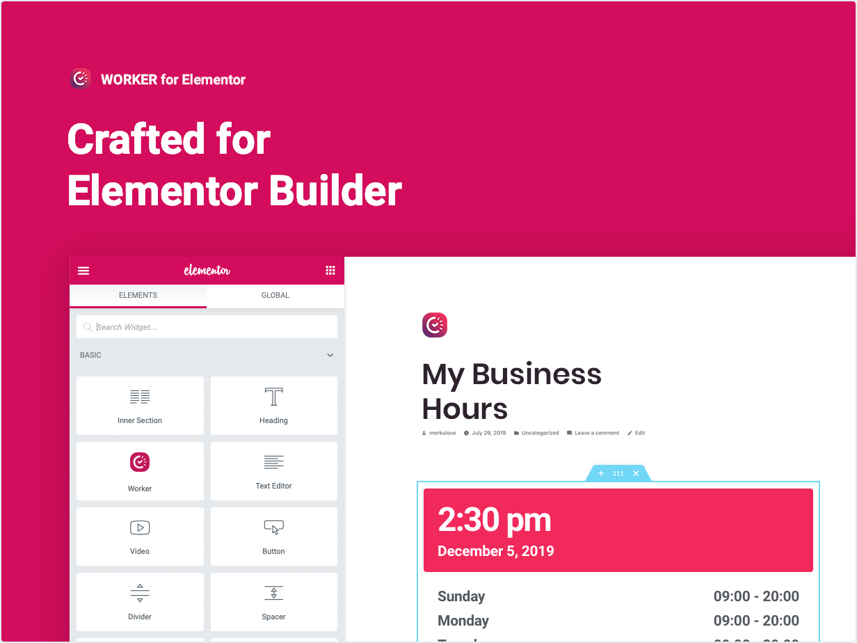 Hergestellt für Elementor Builder