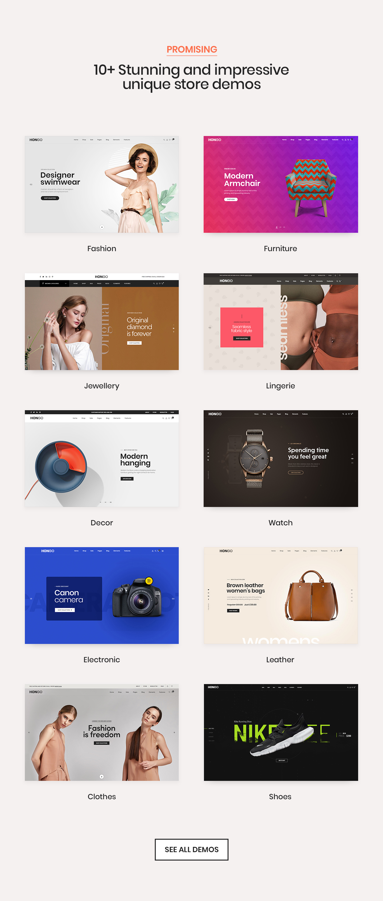 Hongo - Modernes und vielseitiges WordPress-Theme für WooCommerce