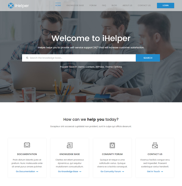 iHelper - HTML-Vorlage für Helpdesk und Knowledge Base