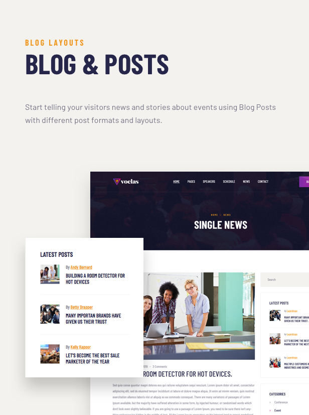 Voelas WordPress Theme - Blog-Funktionen