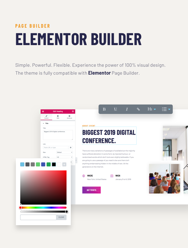 Voelas WordPress Theme - Element oder Seitenersteller