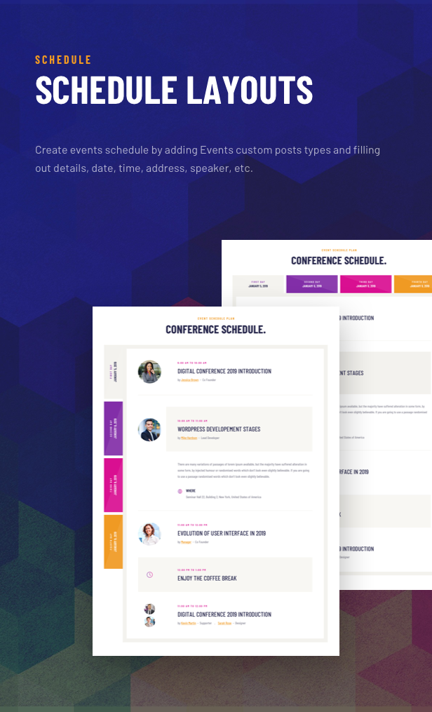 Voelas WordPress Theme - Zeitplan