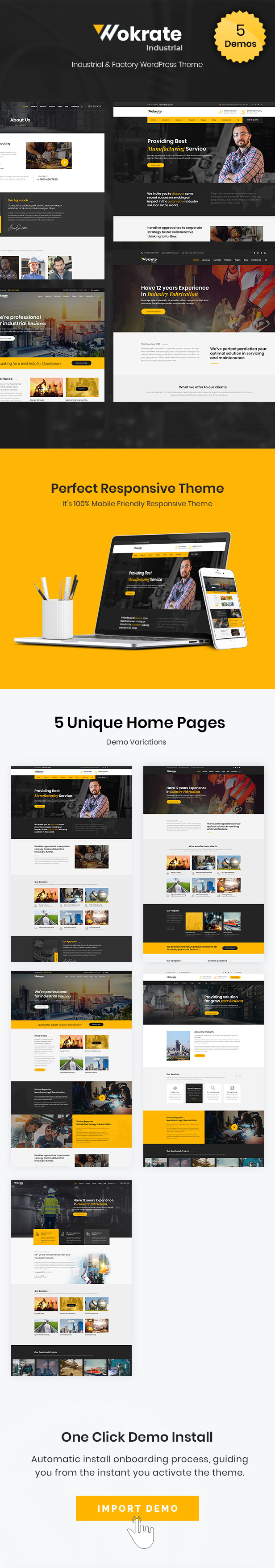 Wokrate - Industrie & Fabrik WordPress Theme - 1