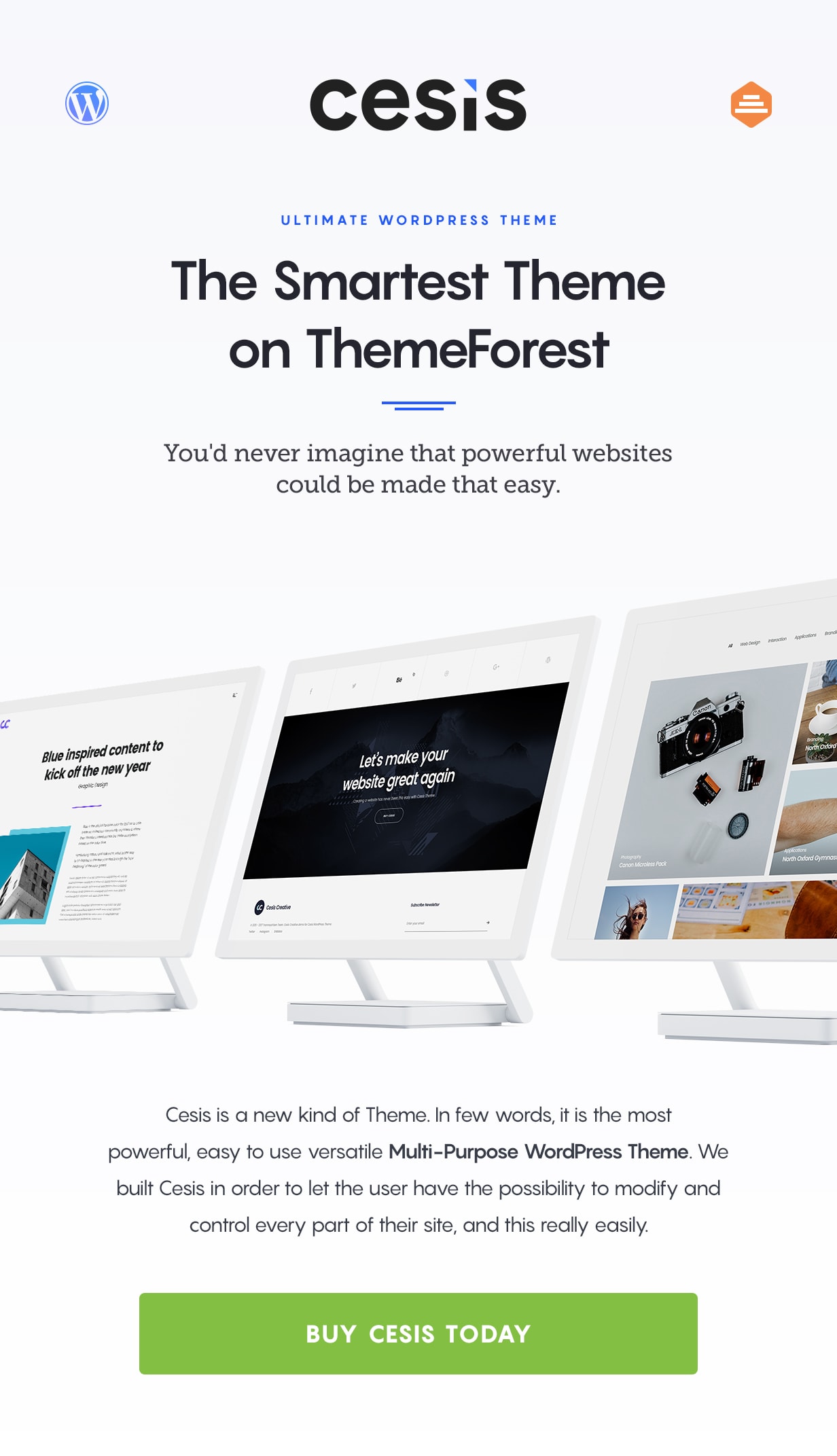 cesis wordpress theme - das mächtige thema auf themeforest