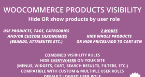 Sichtbarkeit von WooCommerce-Produkten | Produkte, Kategorien, Tags, Taxonomien und Preise nach Benutzerrolle ausblenden
