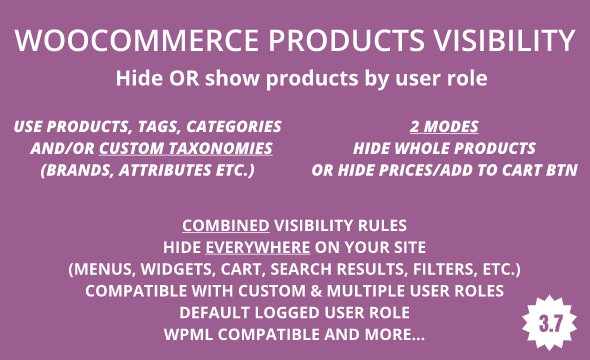 Sichtbarkeit von WooCommerce-Produkten | Produkte, Kategorien, Tags, Taxonomien und Preise nach Benutzerrolle ausblenden