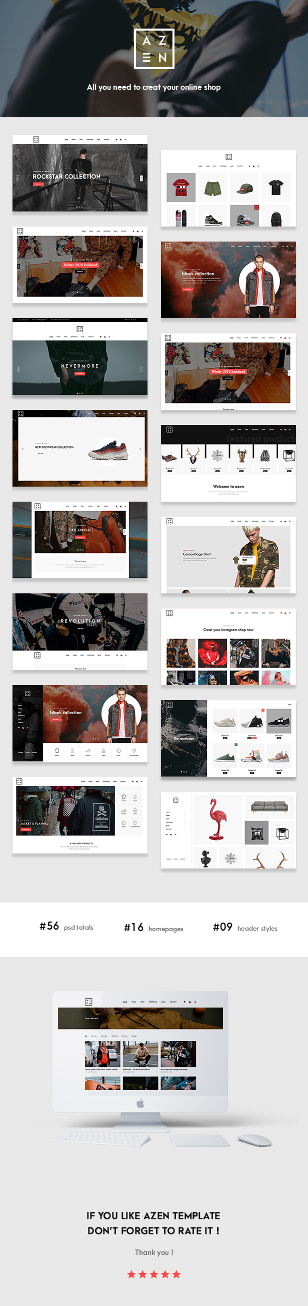 Azen - Minimal WooCommerce Theme - 1