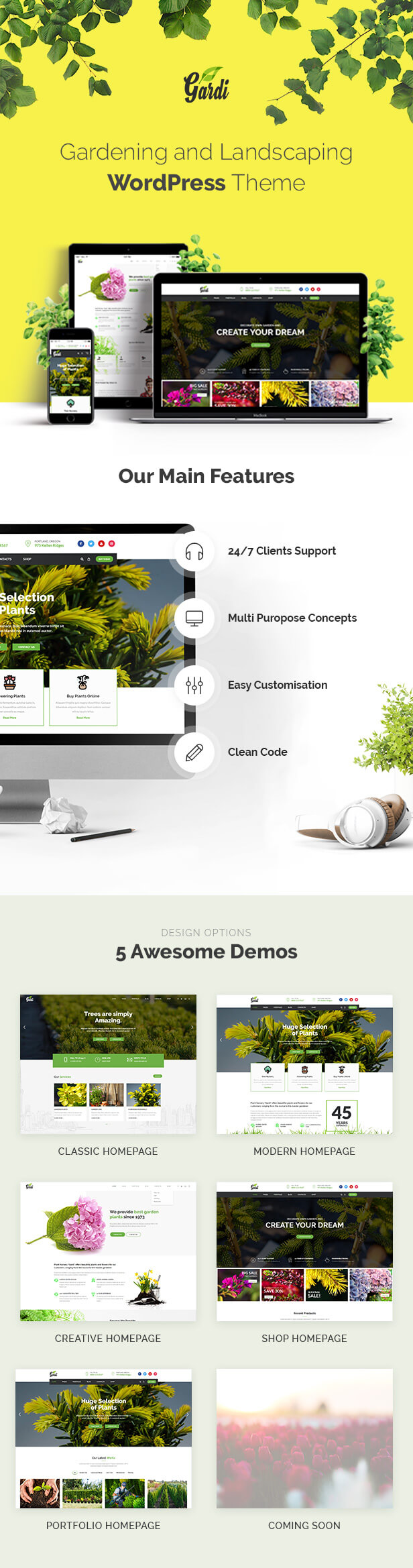 Garten- und Landschaftsbau WordPress Theme - Gardi - 1