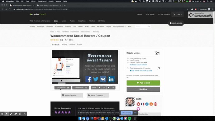 Woocommerce Social Belohnung / Gutschein - 1
