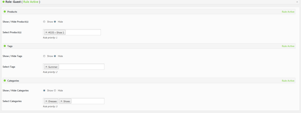 Sichtbarkeit von WooCommerce-Produkten | Produkte, Kategorien, Tags, Taxonomien und Preise nach Benutzerrolle ausblenden - 13