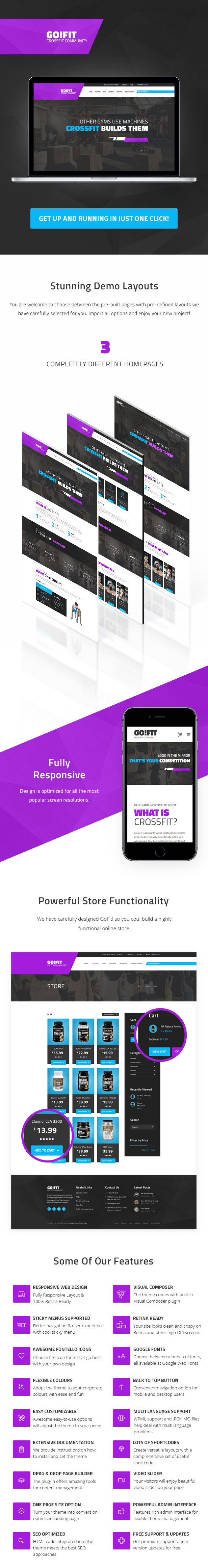 Fitness, Gym und Crossfit WordPress Theme Funktionen