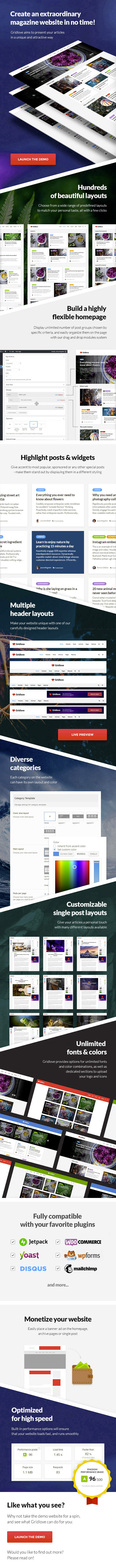 Gridlove - Creative Grid Style Nachrichten & Magazin WordPress Theme