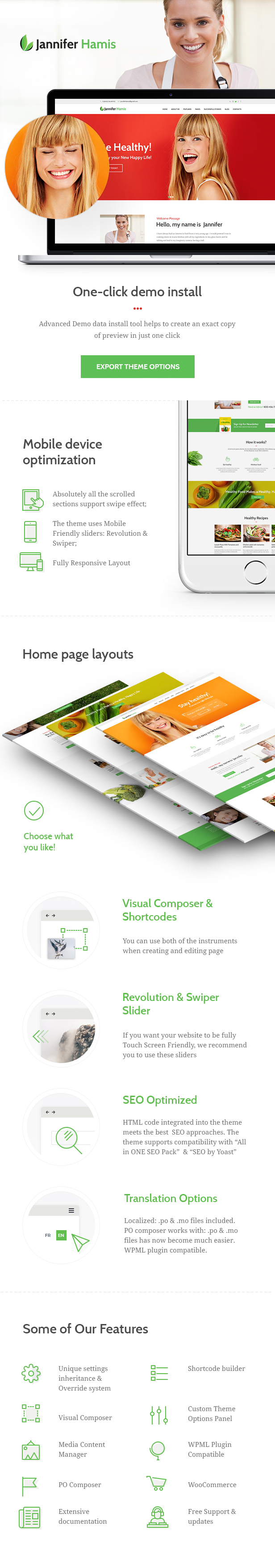 Gesundheitstrainer Blog & Lifestyle Magazin WordPress Theme Features