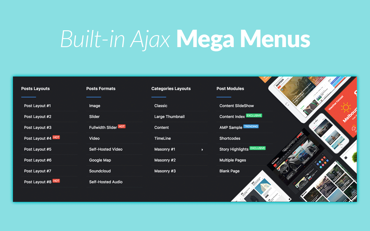 Ajax Mega-Menüs