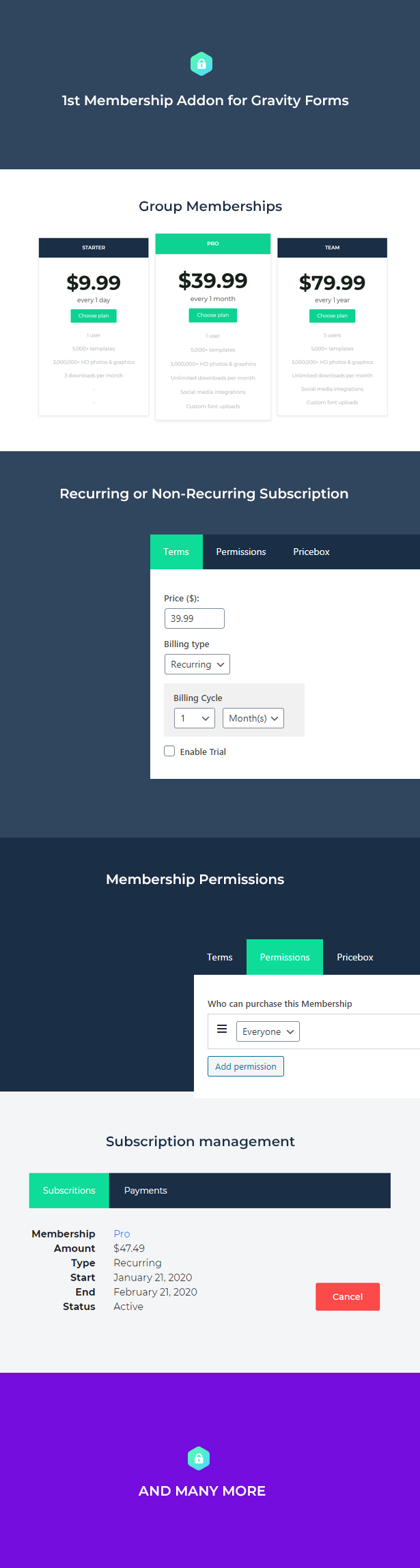 GravityMemberPro - Mitgliedschaftsseite mit Gravity Forms | erstellen Mitgliedschafts Plugin - 1
