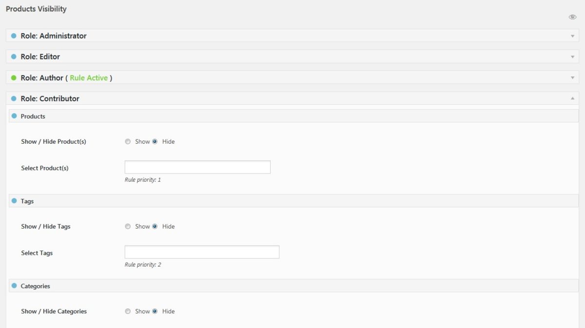 Sichtbarkeit von WooCommerce-Produkten | Produkte, Kategorien, Tags, Taxonomien und Preise nach Benutzerrolle ausblenden - 6
