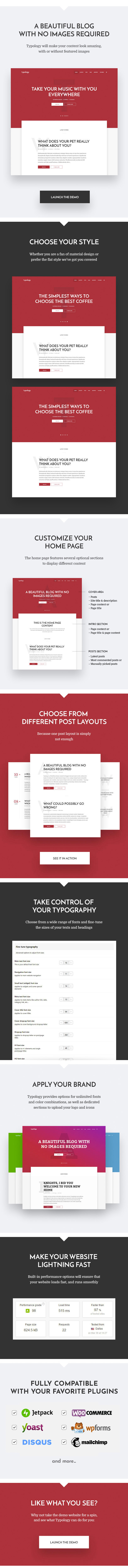 Typologie - Textbasiertes Minimal WordPress Blog Theme
