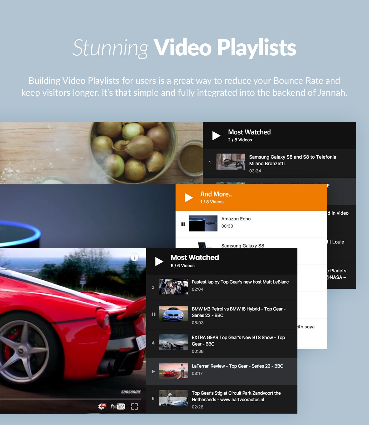 Atemberaubende Video-Playlists