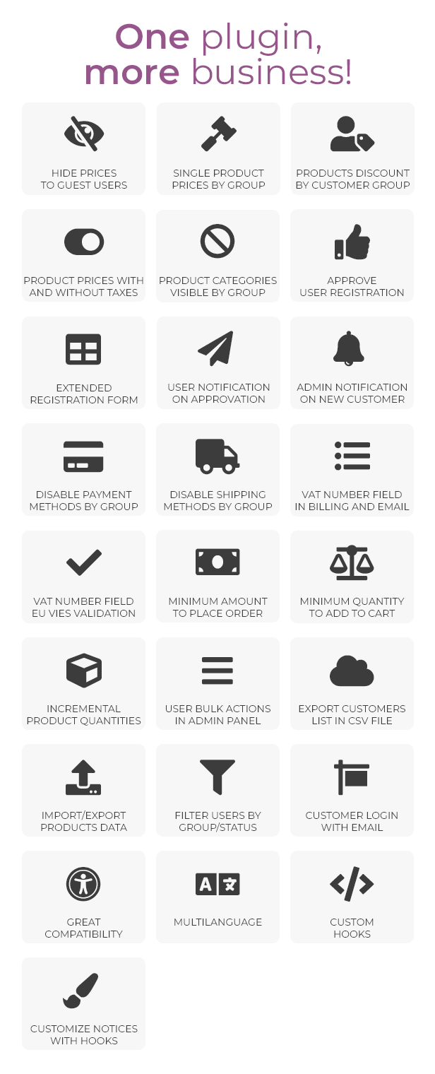 WooCommerce B2B - Funktionen