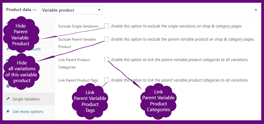 Verstecken Sie ein bestimmtes übergeordnetes variables Produkt oder alle Variationen aus dem Shop