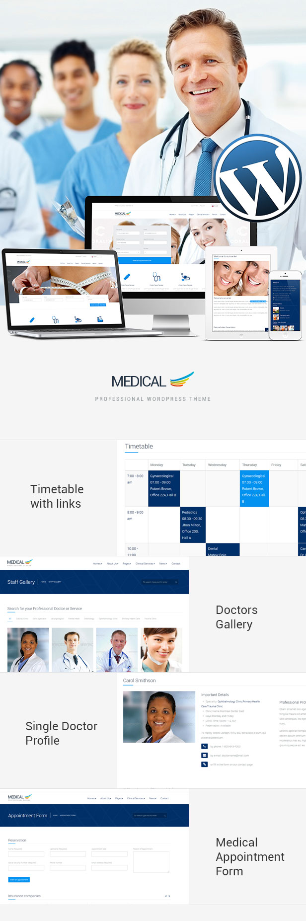 Medical Responsive WordPress Theme Beschreibung der Ärzte