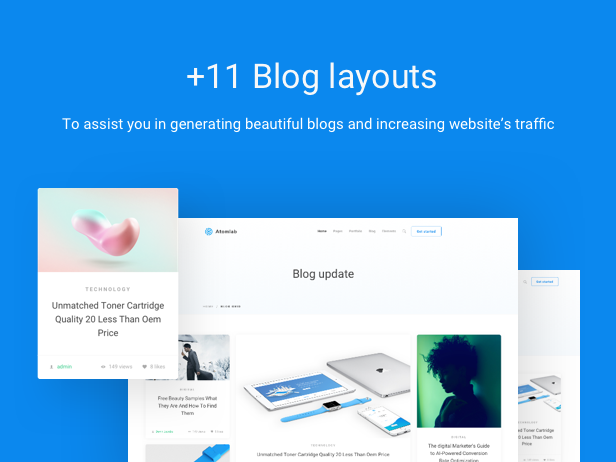 Startup WordPress Theme - 11+ Blog-Layouts