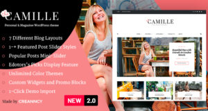 Camille – Persönliches & Magazin WordPress Responsive Clean Blog Template