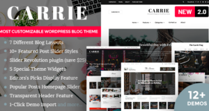 Carrie – Persönliches & Magazin WordPress Responsive Clean Blog Layout