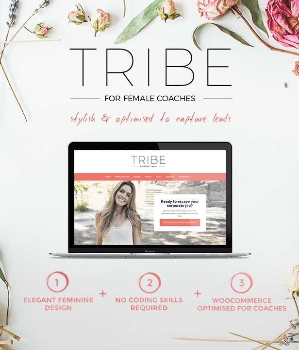 Tribe Coach - Weibliches Coaching Business WordPress Theme - 1