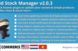 Woocommerce Rapid Stock Manager und Stock Audit auch für mehrere Lager