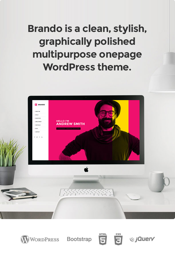Brando Responsive und Mehrzweck OnePage WordPress Theme - 7