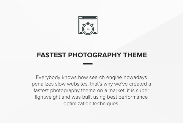 Schnelle Performance Speed ​​Portfolio Theme für Fotografen