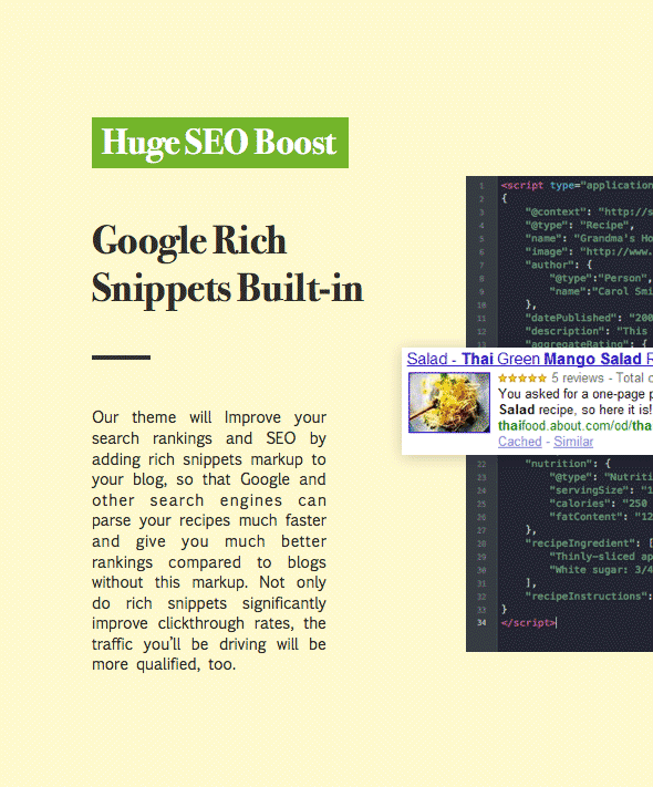 Rezepte WordPress-Theme mit Google Rich Snippet-Unterstützung