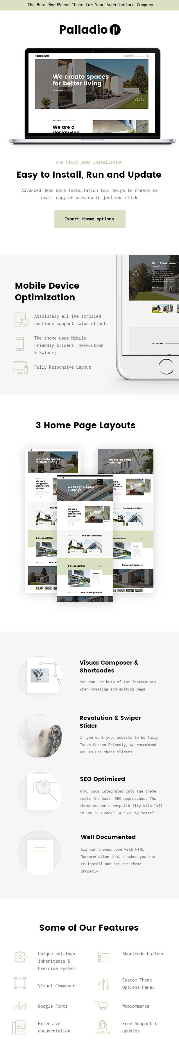 Innenarchitektur & Architektur WordPress Theme Funktionen