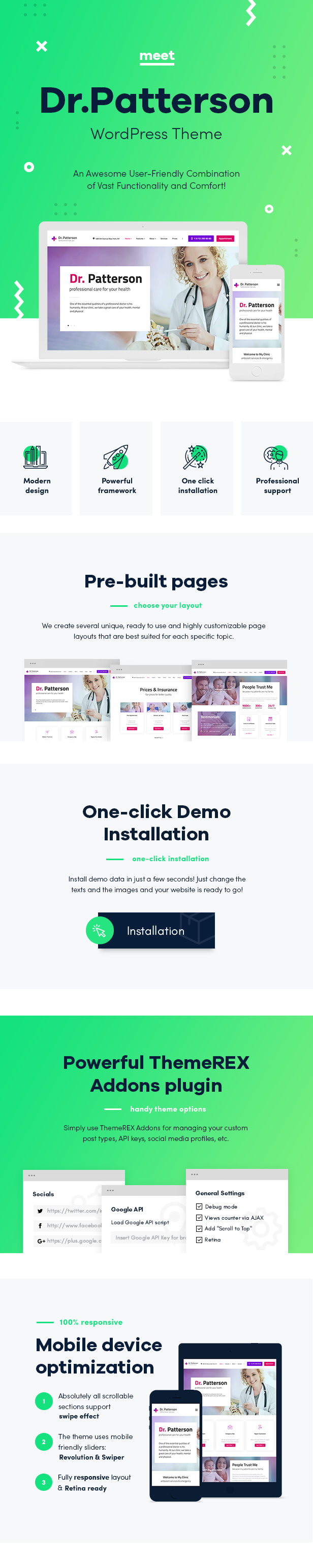 Funktionen von Medicine & Healthcare WordPress Theme