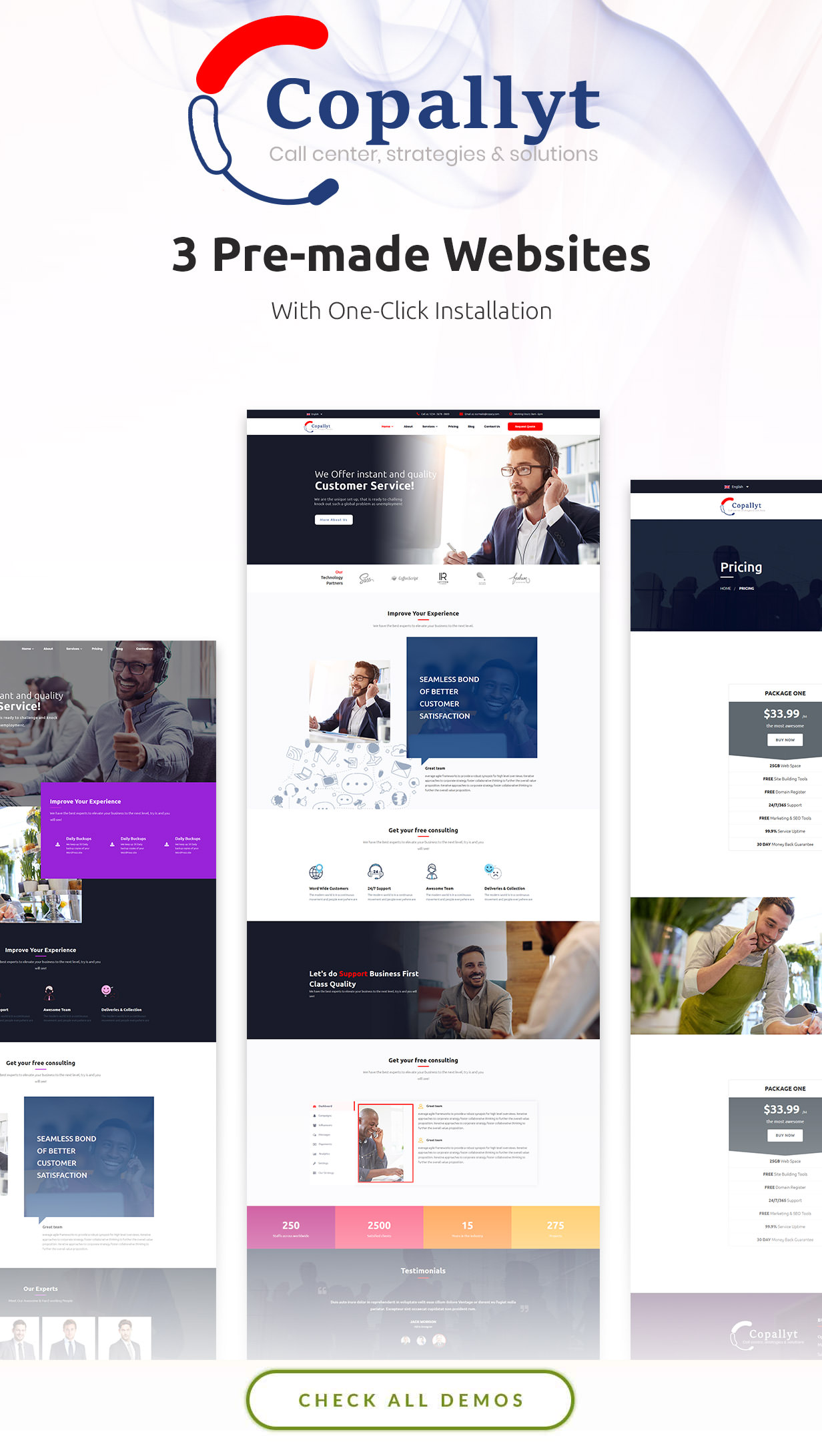 Call Center - Kundenservice & Telemarketing WordPress Theme