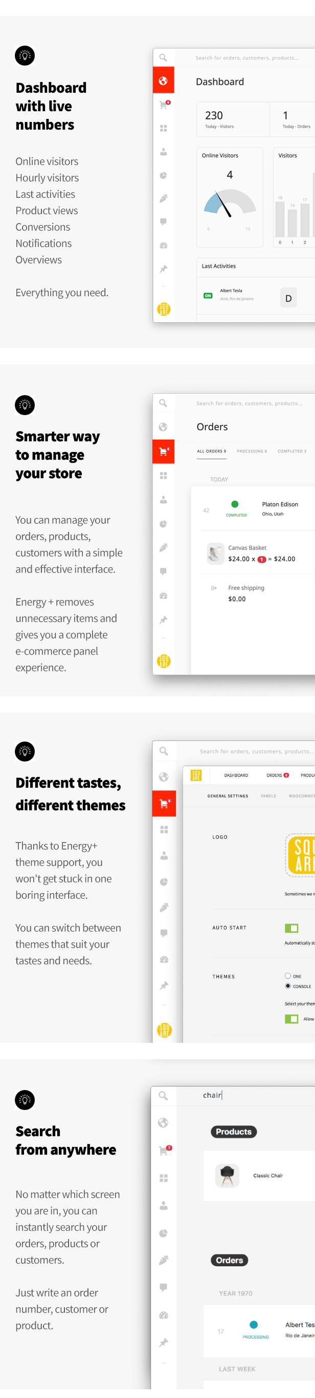 Energy + Ein wunderschönes Admin-Panel für WooCommerce
