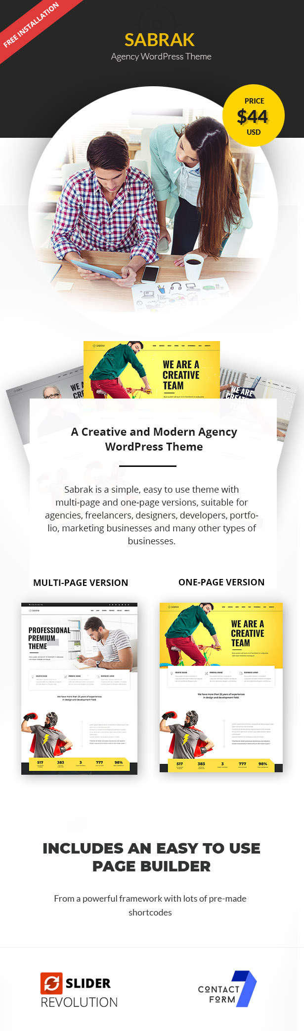 Sabrak - Agentur WordPress Theme - 1