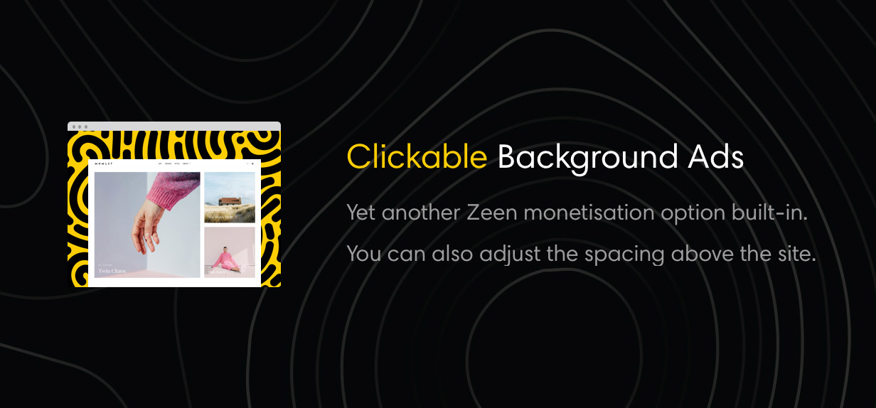 Theme-Funktionalität für Hintergrundübernahme-Anzeigen