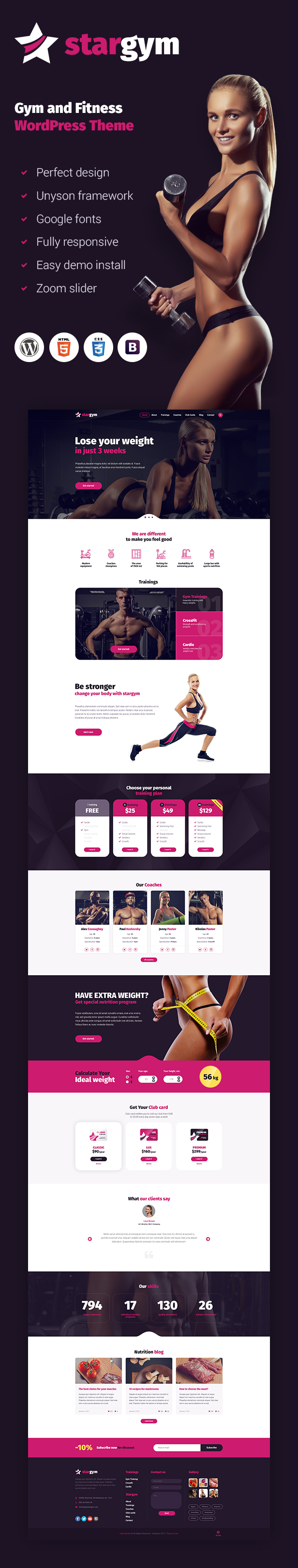 Stargym - Gym Trainer, Fitness Club und Gym WordPress Theme - 1