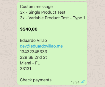 Druckauftrag auf WhatsApp für WooCommerce